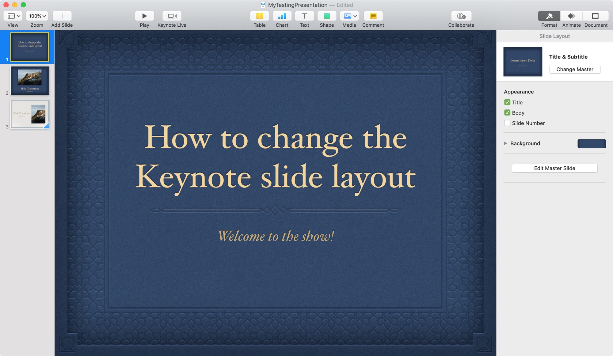 keynote app for mac